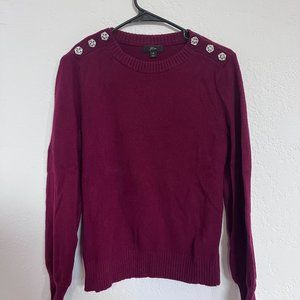 J Crew crewneck sweater with jeweled buttons
